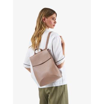 Женский кожаный рюкзак городской повседневный прогулочный маленький модный серый цвет